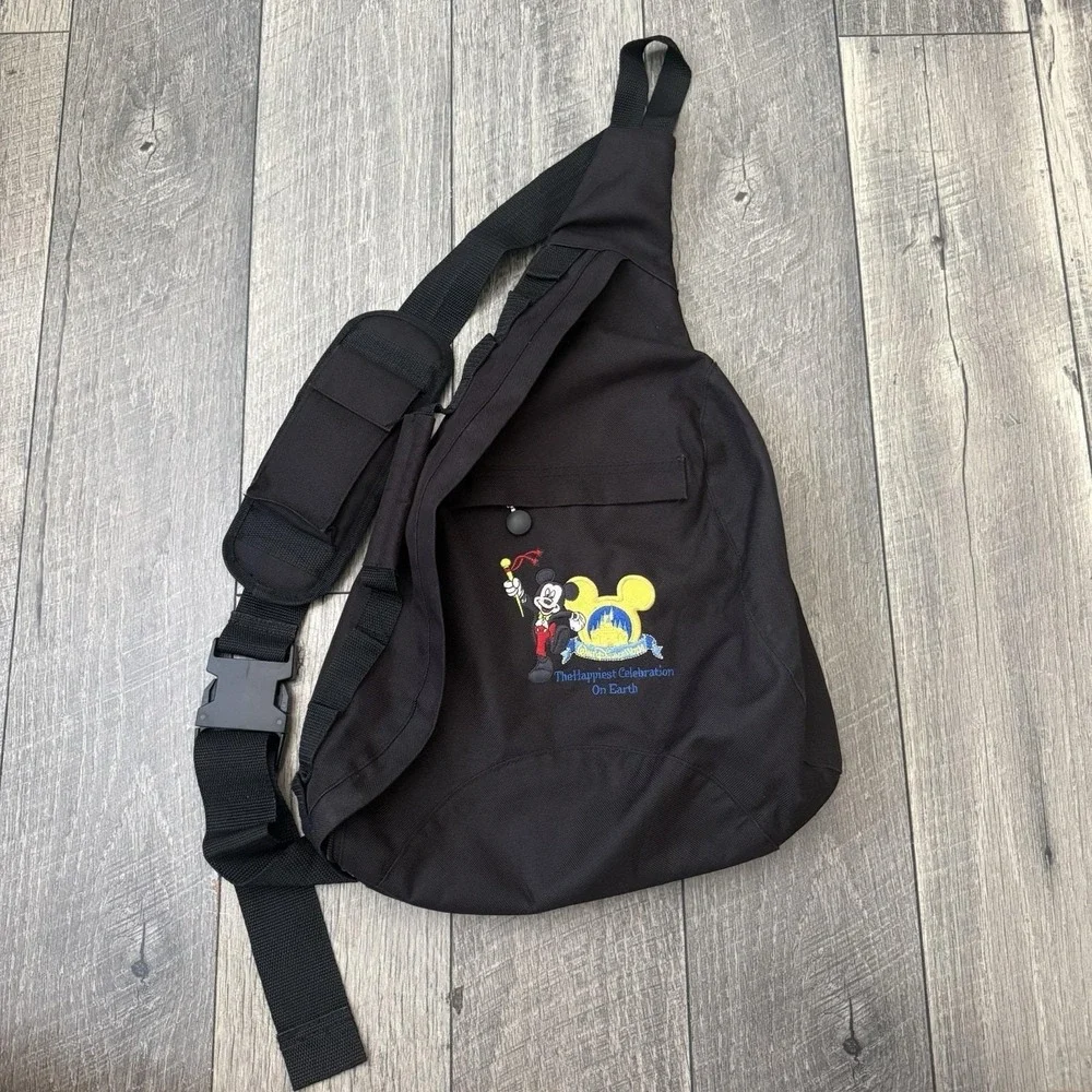 Vintage Disney World Happiest Celebration On Earth Mickey Sling Bag Backpack Y2K